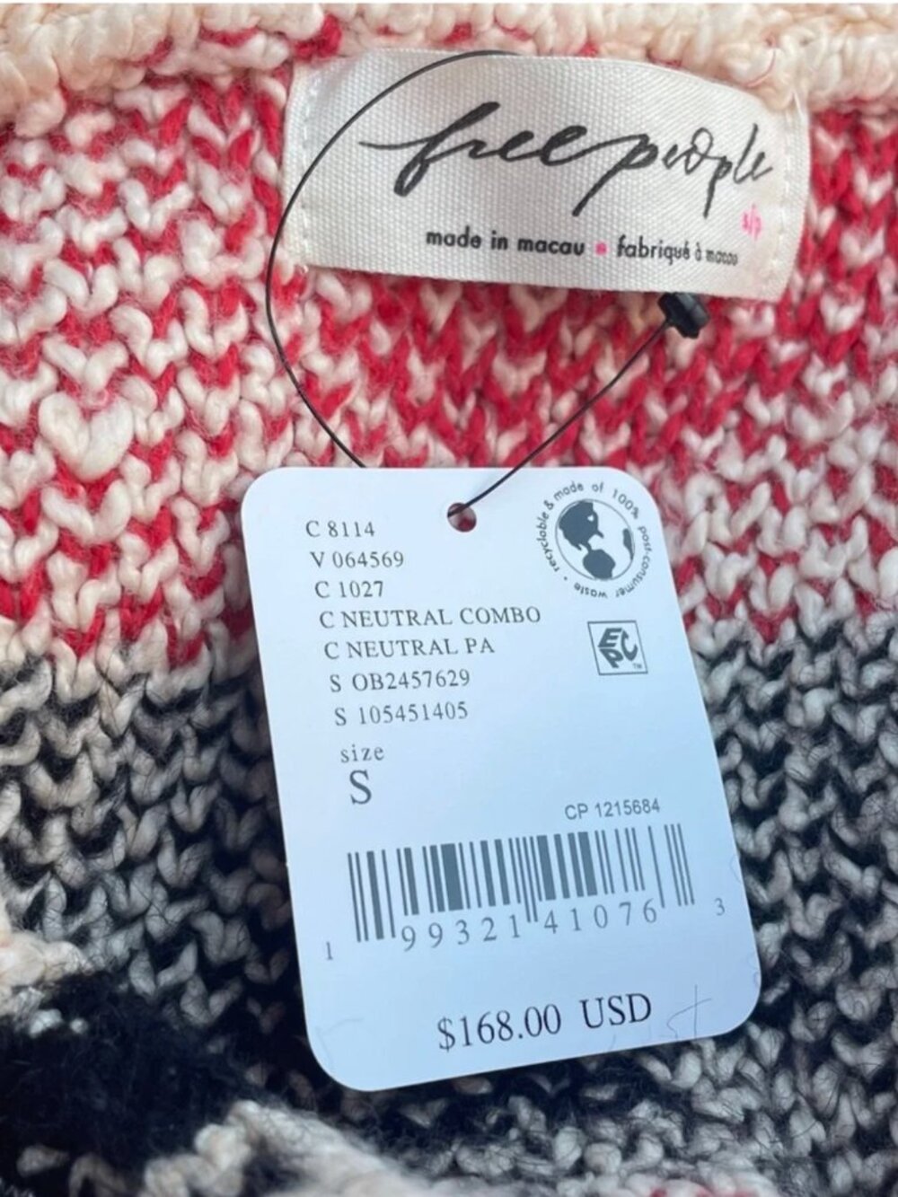 SOLD!!! Free People Queenie Cardi – Neutral Combo Hearts & Spades Cardigan - Picture 8 of 12